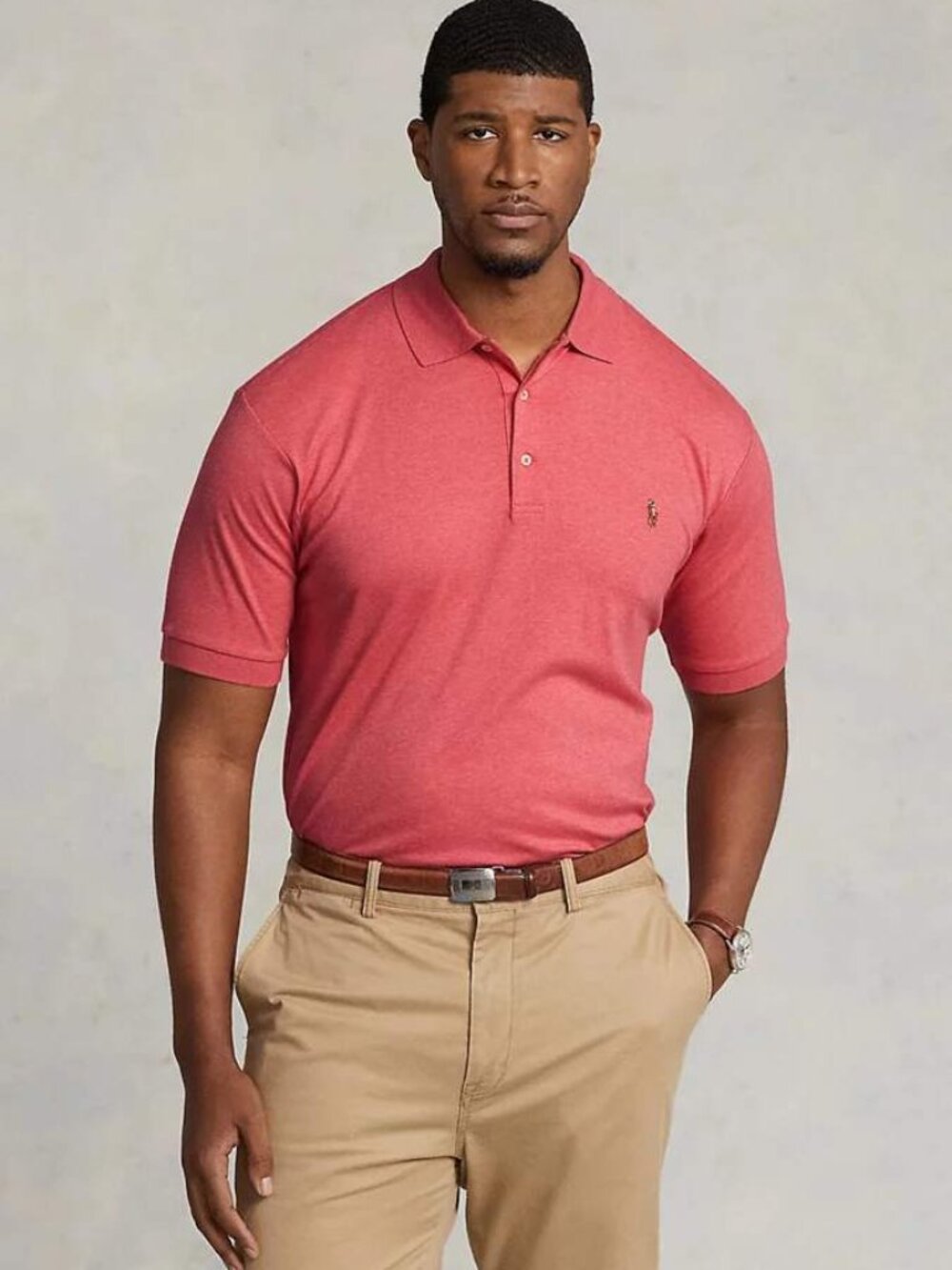 Polo Ralph Lauren Soft Cotton Polo Shirt Mens 2XLT Short Sleeve Pink Flesh Pony